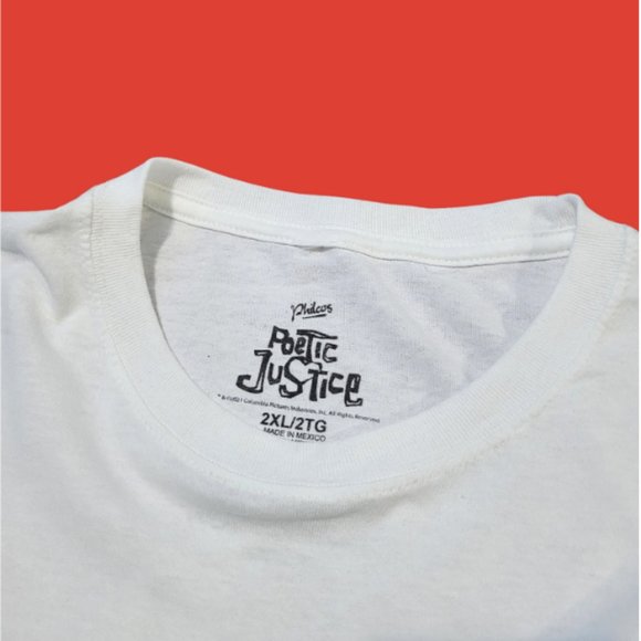 Tupac Poetic Justice White Graphic T-Shirt - Picture 3 of 4